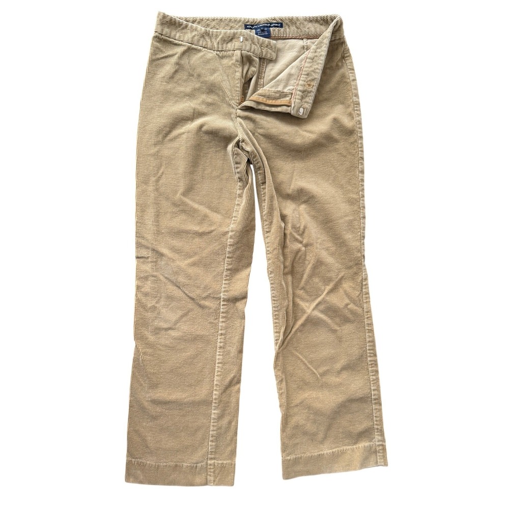 Ralph Lauren Sport Tan Corduroy Pants Womens 4 Straight Leg Stretch Beige